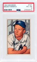 1952 BOWMAN #101 MICKEY MANTLE PSA VG-EX 4.