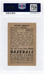 1952 BOWMAN #101 MICKEY MANTLE PSA VG-EX 4.