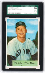 1954 BOWMAN #65 MICKEY MANTLE SGC 70 EX+ 5.5.