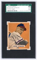 1949 BOWMAN #214 RICHIE ASHBURN ROOKIE HIGH # CARD SGC 70 EX+ 5.5.