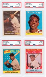 WILLIE MAYS 1950s TOPPS PSA GRADED LOT OF FIVE CARDS.