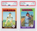 1970s TOPPS MLB HALL OF FAME PSA GRADED LOT OF FOUR ROOKIE CARDS.