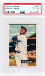 TED WILLIAMS 1950s PSA GRADED LOT OF FIVE CARDS.