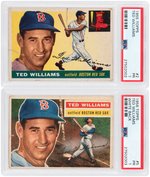 TED WILLIAMS 1950s PSA GRADED LOT OF FIVE CARDS.