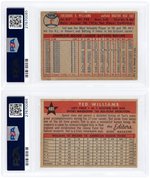 TED WILLIAMS 1950s PSA GRADED LOT OF FIVE CARDS.