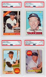 MICKEY MANTLE 1960s TOPPS PSA GRADED LOT OF SIX CARDS.