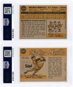 MICKEY MANTLE TOPPS PSA GRADED LOT OF FOUR CARDS.