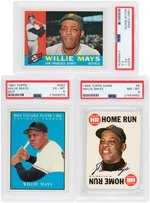 WILLIE MAYS PSA GRADED LOT OF 11 CARDS.