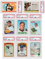 WILLIE MAYS PSA GRADED LOT OF 11 CARDS.