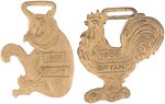 PAIR OF UNCOMMON TAFT & BRYAN SYMBOLIC FIGURAL WATCH FOBS.