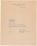 HARRY TRUMAN SIGNED LETTER ON "OFFICE OF THE VICE PRESIDENT" LETTERHEAD.