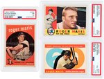 ROGER MARIS TOPPS PSA GRADED LOT OF 12 W/ROOKIE CARD.