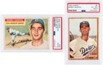 SANDY KOUFAX TOPPS PSA GRADED LOT OF SEVEN CARDS.