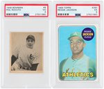 MLB HALL OF FAME MEMBERS PSA GRADED LOT OF NINE CARDS.