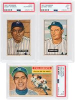 MLB HALL OF FAME MEMBERS PSA GRADED LOT OF NINE CARDS.