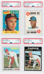 MLB HALL OF FAME MEMBERS PSA GRADED LOT OF NINE CARDS.