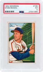 STAN MUSIAL PSA GRADED LOT OF FIVE CARDS.