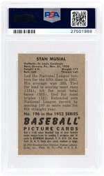 STAN MUSIAL PSA GRADED LOT OF FIVE CARDS.