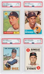 CARL YASTRZEMSKI TOPPS PSA GRADED LOT OF SIX W/ROOKIE CARD.