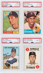 CARL YASTRZEMSKI TOPPS PSA GRADED LOT OF SIX W/ROOKIE CARD.