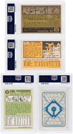 CARL YASTRZEMSKI TOPPS PSA GRADED LOT OF SIX W/ROOKIE CARD.