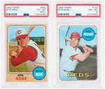 PETE ROSE TOPPS PSA GRADED LOT OF FIVE CARDS.