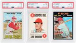 PETE ROSE TOPPS PSA GRADED LOT OF FIVE CARDS.