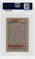 NELLIE FOX PSA GRADED LOT OF FIVE CARDS.