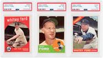 WHITEY FORD TOPPS PSA GRADED LOT OF NINE CARDS.