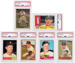 WHITEY FORD TOPPS PSA GRADED LOT OF NINE CARDS.