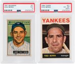 YOGI BERRA PSA GRADED LOT OF EIGHT CARDS.