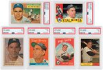 YOGI BERRA PSA GRADED LOT OF EIGHT CARDS.