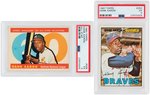 HANK AARON 1960s-1970s TOPPS PSA GRADED LOT OF NINE CARDS.