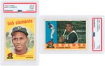 ROBERTO CLEMENTE TOPPS PSA GRADED LOT OF THREE CARDS.