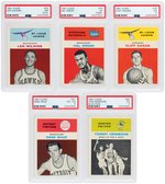 1961 FLEER BASKETBALL PSA GRADED LOT OF FIVE CARDS.