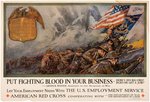 WORLD WAR I MARINE CORPS/RED CROSS POSTER.