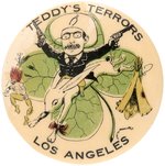 "TEDDY'S TERRORS LOS ANGELES" OUTSTANDING GRAPHIC BUTTON HAKE #67.