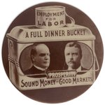 RARE VARIETY OF McKINLEY/ROOSEVELT "FULL DINNER BUCKET" REAL PHOTO JUGATE BUTTON HAKE #3162.