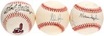 MLB HOF PITCHERS WARREN SPAHN/BOB FELLER/NOLAN RYAN SIGNED BASEBALL TRIO.