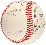 MLB HOF PITCHERS WARREN SPAHN/BOB FELLER/NOLAN RYAN SIGNED BASEBALL TRIO.