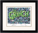 ""DR. SEUSS' HOW THE GRINCH STOLE CHRISTMAS" FRAMED PRINT SIGNED BY RON HOWARD & BRIAN GRAZER.