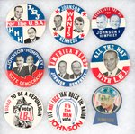 LBJ BUTTONS INCLUDING FOUR JUGATES, ONE RFK JUGATE, PLUS FOUR OTHERS.
