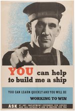 WORLD WAR II ENGLISH WAR WORK EMPLOYMENT POSTER PAIR.