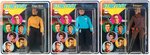 “STAR TREK” MEGO FIGURE TRIO ON CARDS.