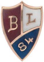 BLAINE "CENTRAL CLUB BUFFALO" AND SHIELD BADGES DeWITT 1884 #37 AND #39.