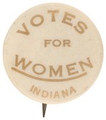 "INDIANA VOTES FOR WOMEN" SCARCE GOLD TEXT SLOGAN BUTTON.