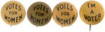 "VOTES FOR WOMEN" (3) AND "I'M A VOTER" WITH NATIONAL WOMAN SUFFRAGE PUB. CO. BACK PAPER.