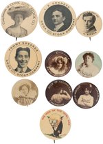 STAGE, THEATER, VAUDEVILLE TEN PHOTO EXAMPLE BUTTONS FROM HAKE'S CPB BOOK.