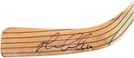 HOCKEY HALL OF FAMERS MARIO LEMIEUX & SERGEI FEDOROV SIGNED HOCKEY STICK PAIR.