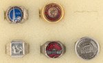 NEW YORK 1939 WORLD'S FAIR RING PLUS FOUR FROM 1940s-1950s LANDMARKS.